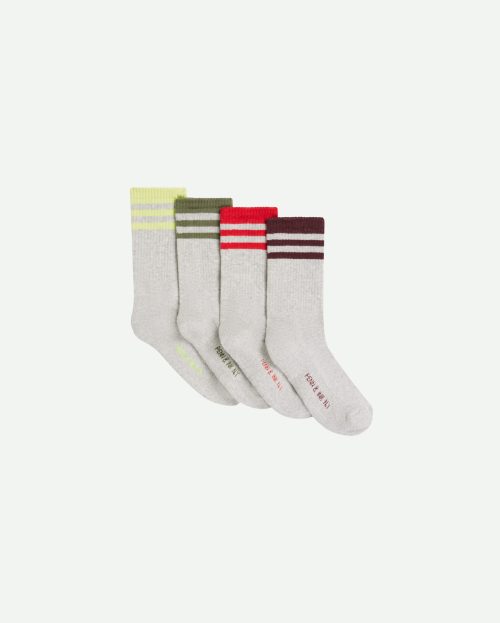 sokken 4 pack penn&ink multicolor stripes grijs