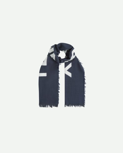 Shawl navy ecru penn&ink