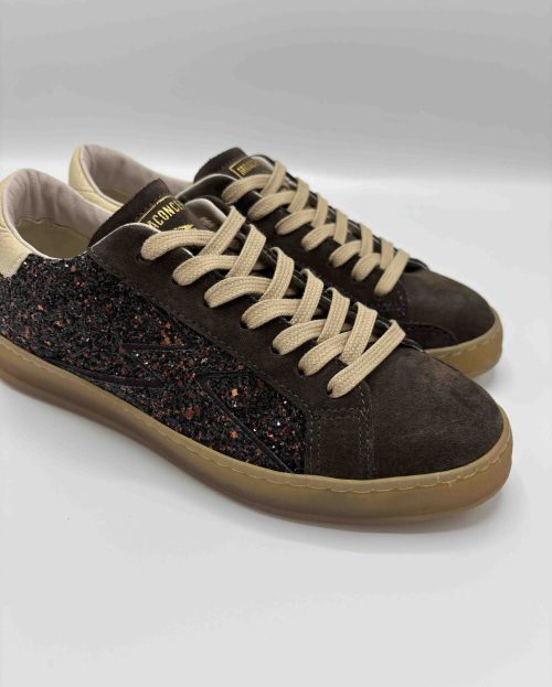 Sneaker Brown Glitter Moa Concept bruin