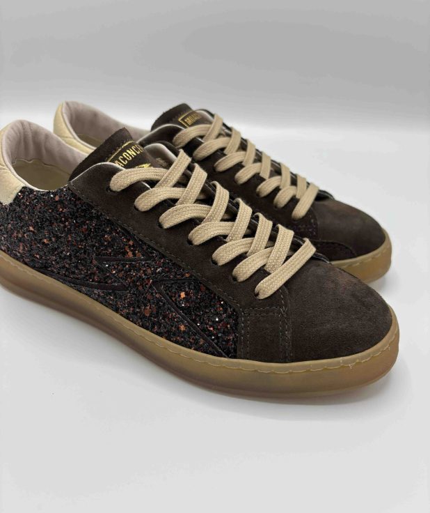 Sneaker Brown Glitter Moa Concept bruin