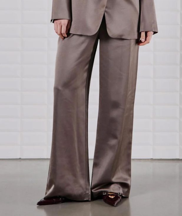 Pantalon Milan Brown With Black bruin satin