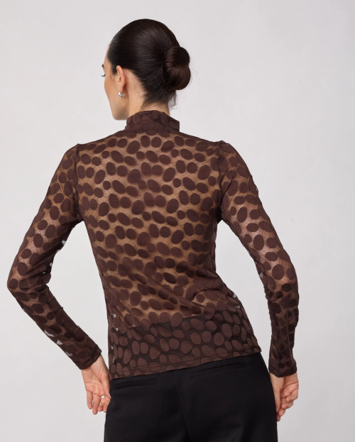 PenolaCC Turtleneck Blouse - Brown