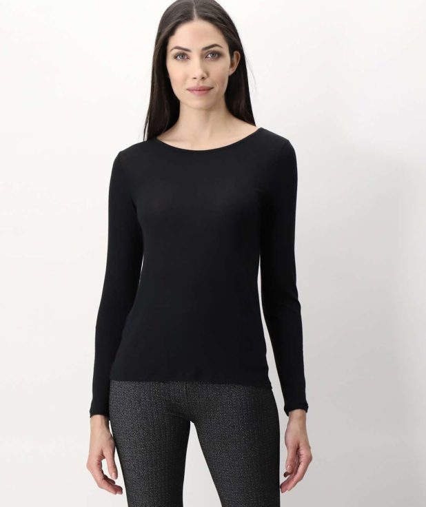 Shirt Perfect Line Zwart Oroblu longsleeve