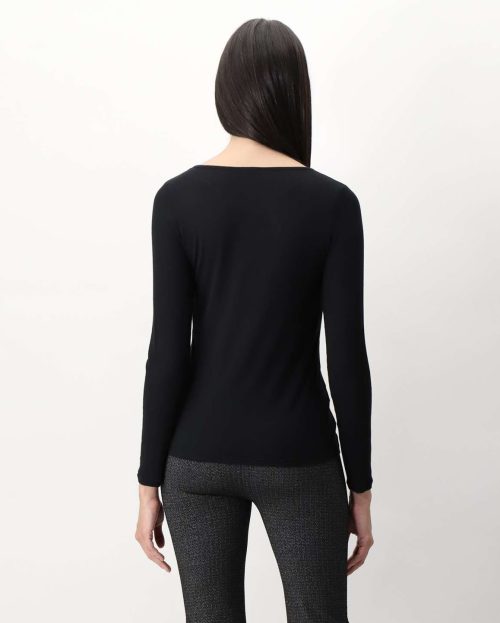 Perfect Line Cashmere - T-Shirt Long Sleeve zwart1