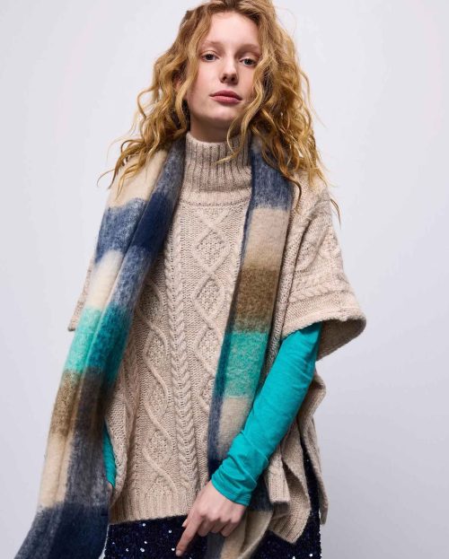 Poncho Cable Ivory Summum ecru