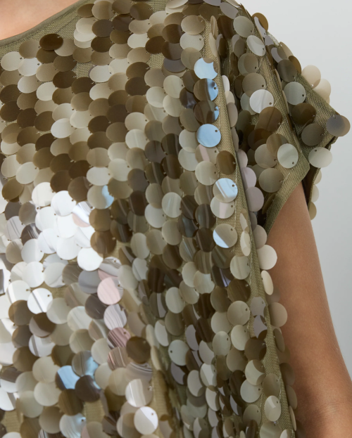 RheaCC Sequin Top - Dusty Army