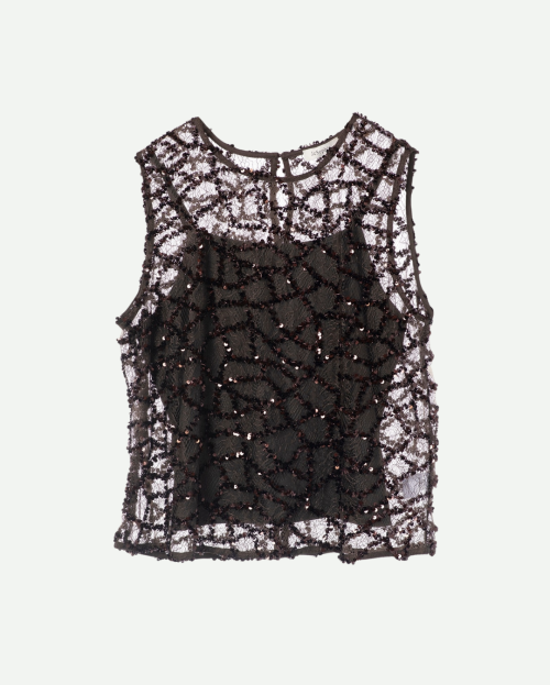 Riley top brown sequins JcSophie