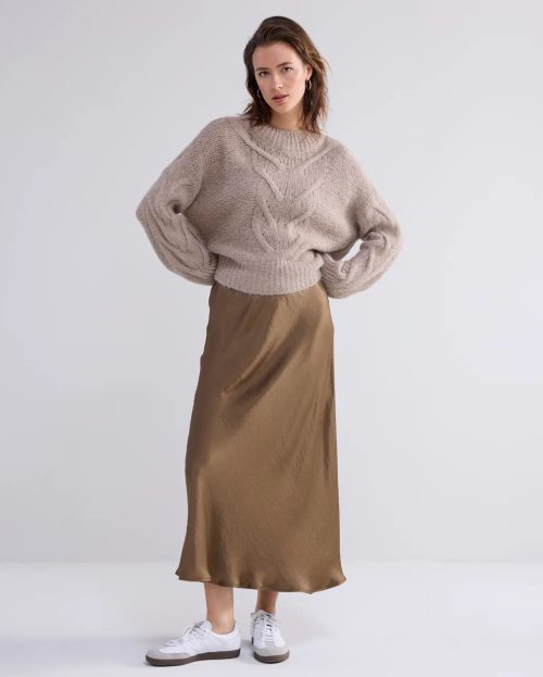 Rok Satin Olive Summum groen2