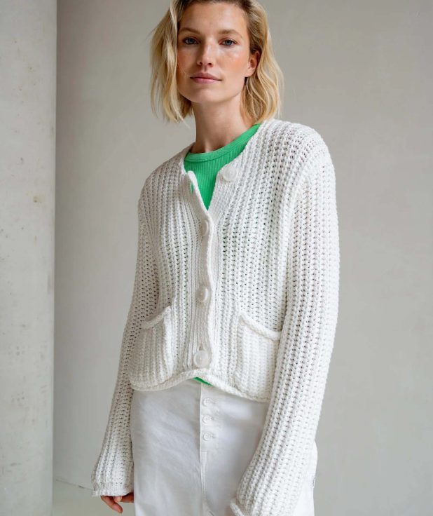 Vest Knitted White Penn&Ink wit