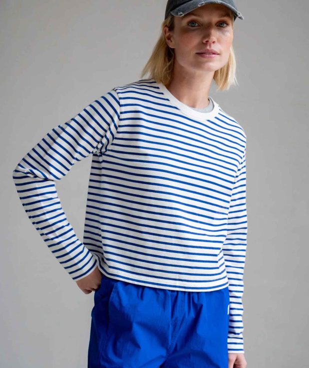 Longsleeve Stripe Blue Penn&Ink blauw