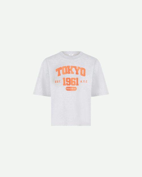 T-shirt Print Orange Penn&Ink grijs