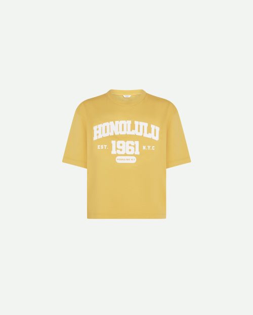 T-shirt Print Yellow Penn&Ink geel