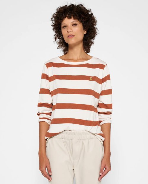Shirt Stripe 10Days bruin