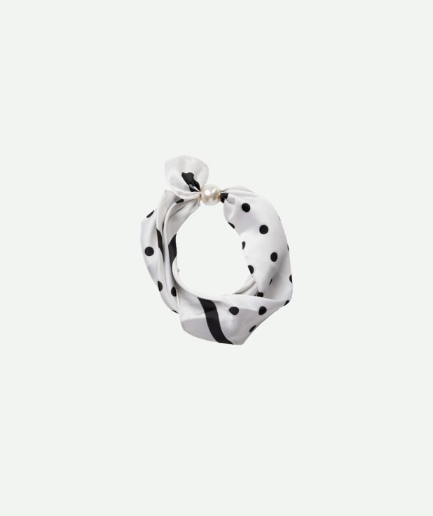 Shawltje Parel Stippen Co'Couture wit