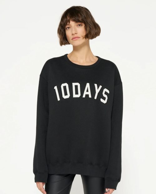 Sweater Statement Black 10Days zwart met logo