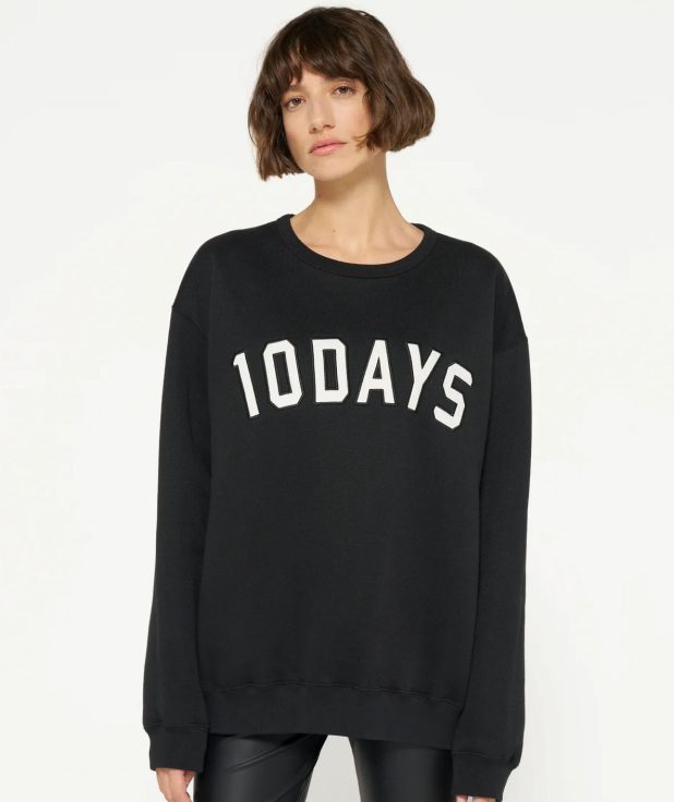 Sweater Statement Black 10Days zwart met logo