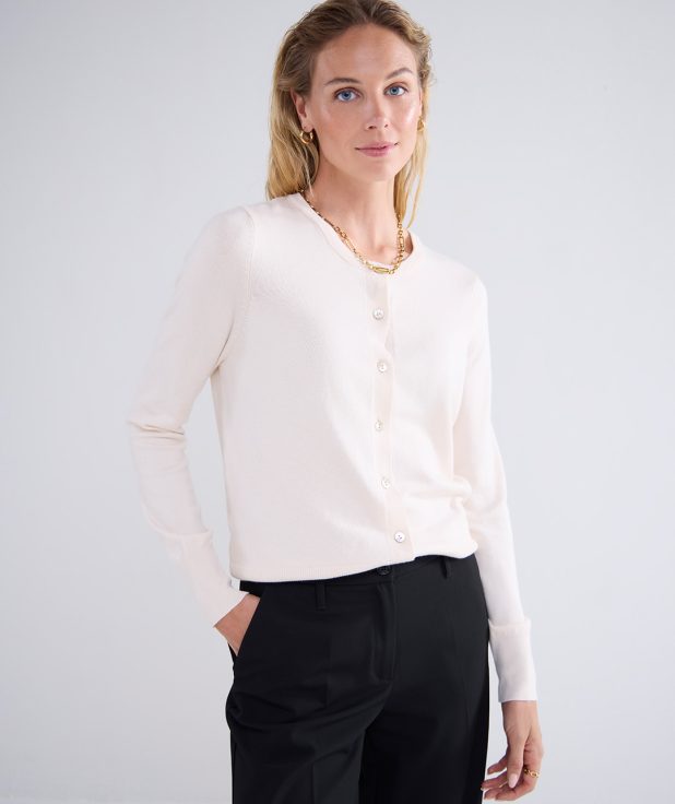 Vest Ivory Summum bordeaux cardigan ecru