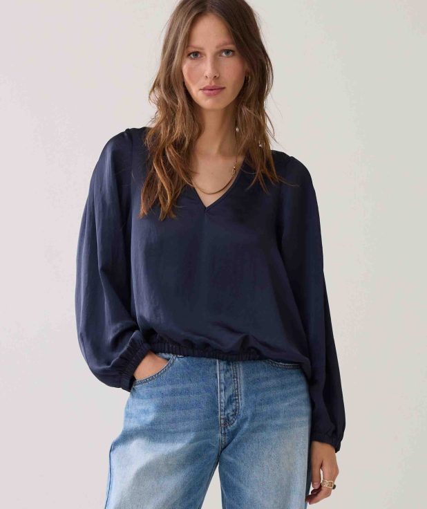 Blouse Midnight Silky Summum blauw