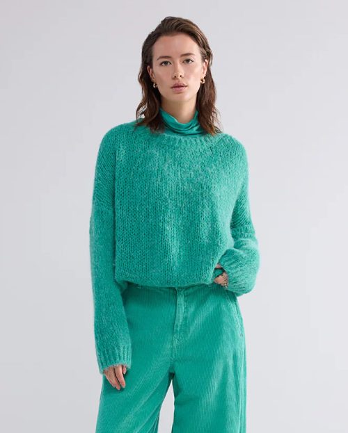 Sweater Alpaca Peacock Summum turquoise groen