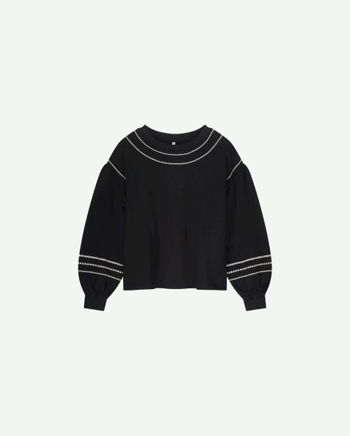 Sweater Embroidered Black Summum
