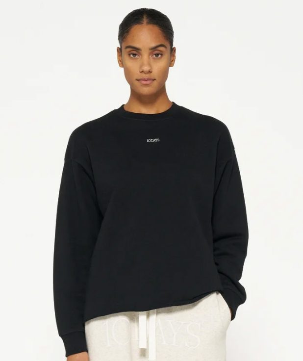 Sweater Logo Black 10Days zwart