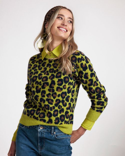 Sweater Nino Leopard Studio Anneloes groen