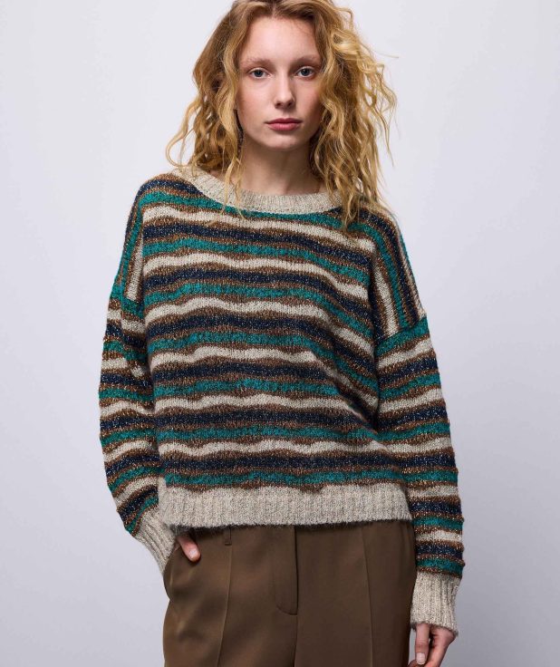 Sweater Multicolor Stripe Summum lurex