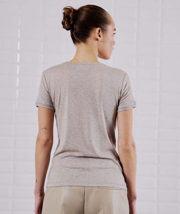 T-shirt Heather Stone With Black 2