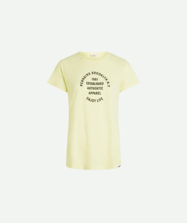 T-shirt geel print penn&ink