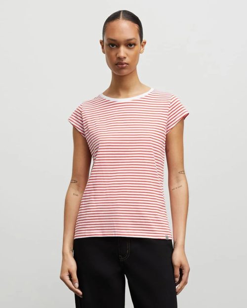 T-shirt Stripe Teasy Red Mads Norgaard rood