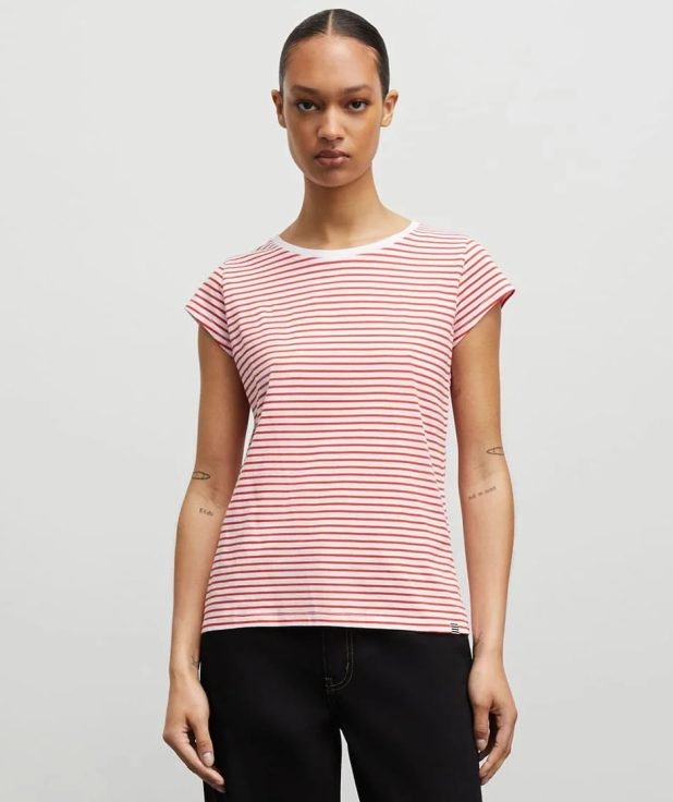 T-shirt Stripe Teasy Red Mads Norgaard rood