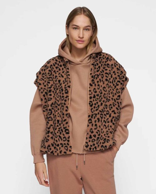 Teddy Gilet Leopard 10Days bruin fudge