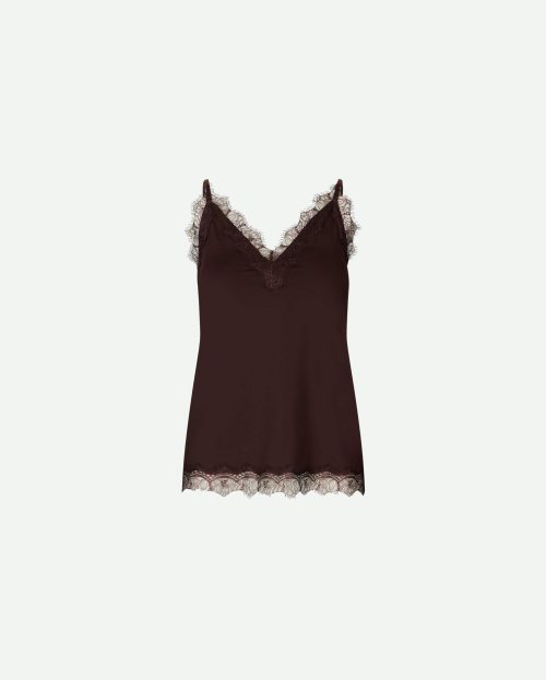 Top Billie Lace Ganache Rosemunde bruin