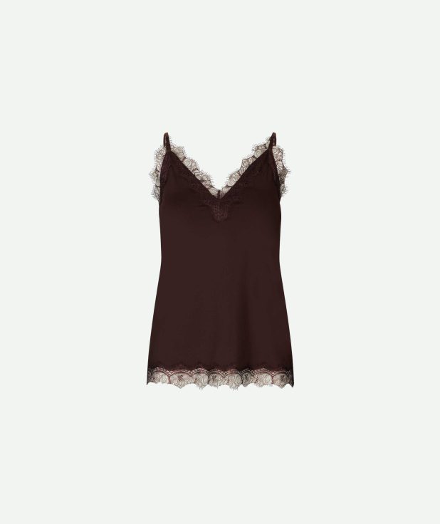 Top Billie Lace Ganache Rosemunde bruin