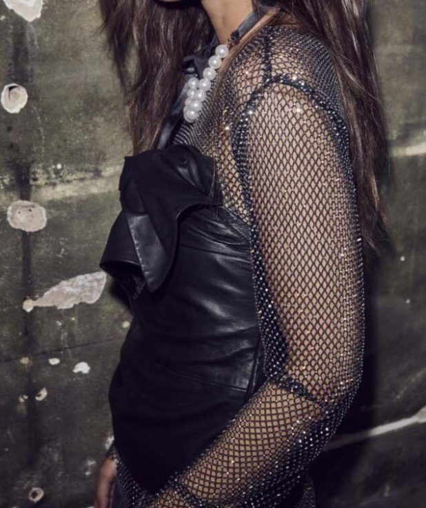 Top Mesh Krystal Co'Couture zwart studs zilver