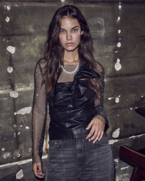 Top Mesh Krystal Co'Couture zwart1