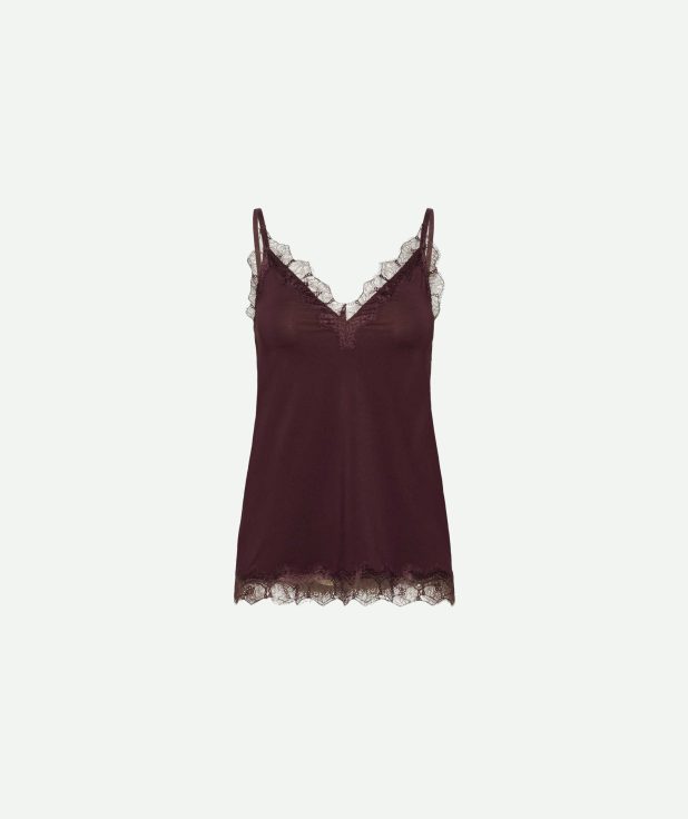 Top Billie Lace Fudge Rosemunde rood