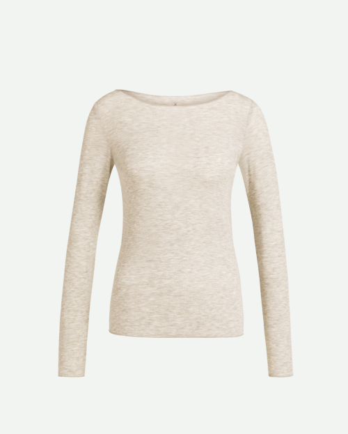 Top met boothals en lange mouwen