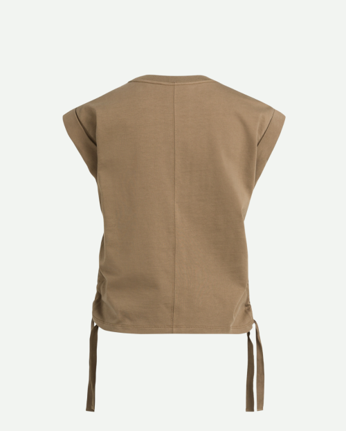 Top met koorddetails en kapmouwtjes