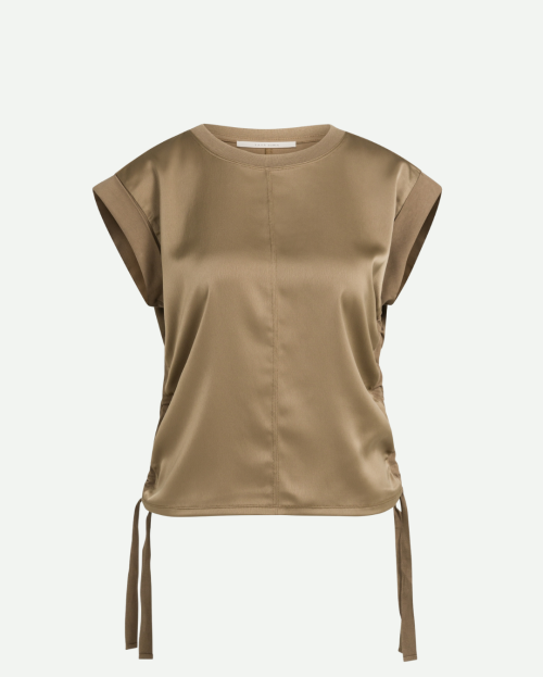 Top met koorddetails en kapmouwtjes