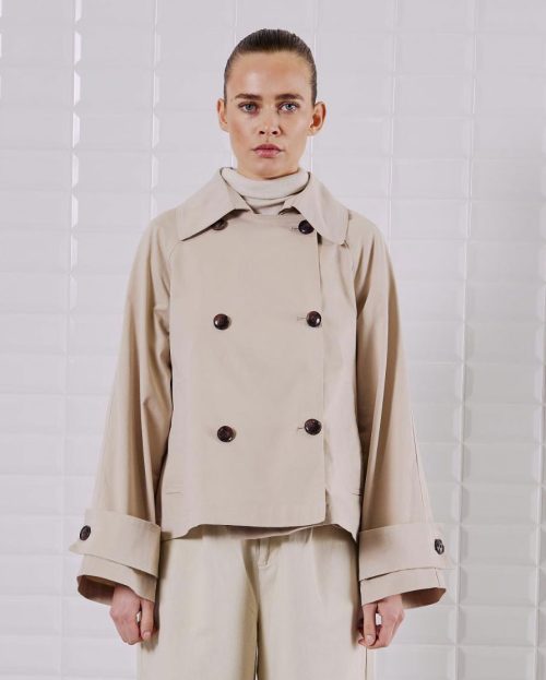 Trenchcoat Kimberly Sand With Black beige