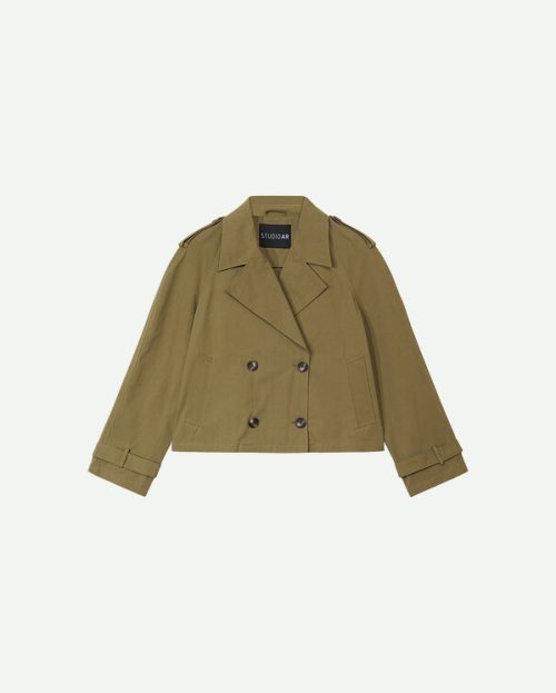 Trenchcoat cropped avocado Samora StudioAR