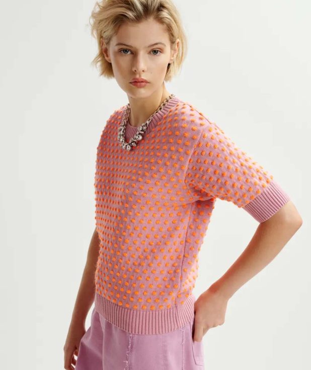 Trui Hopes Essentiel Antwerp roze oranje