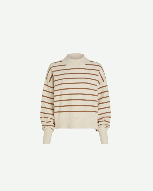 Trui Stripe Cream Penn&Ink beige