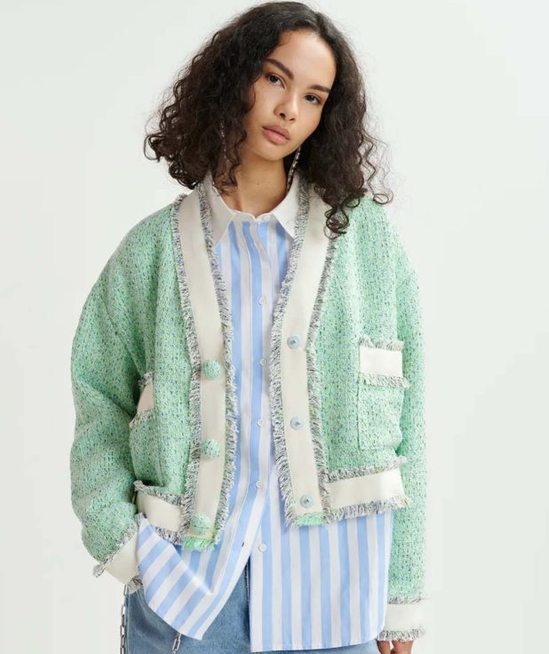 Vest Hoola Tweed Essentiel Antwerp groen1