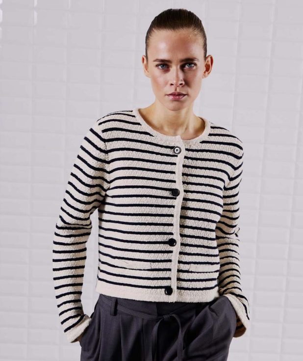 Vest Merian Boucle With Black stripe
