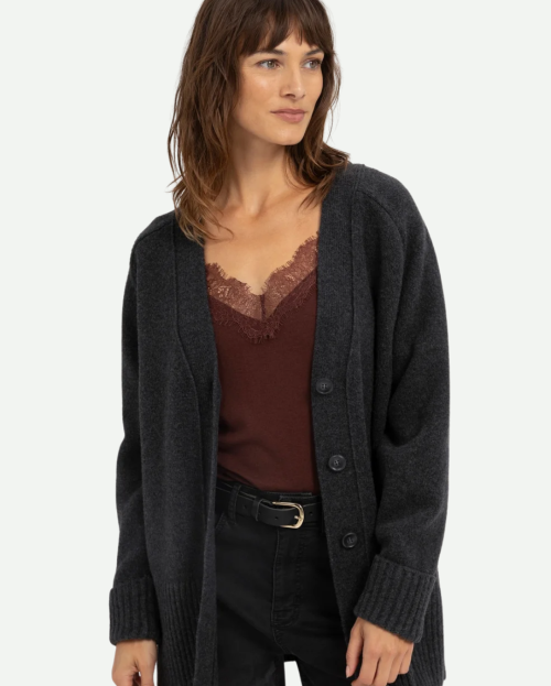 Vest Oversized Dark Anthracite Melange YAYA