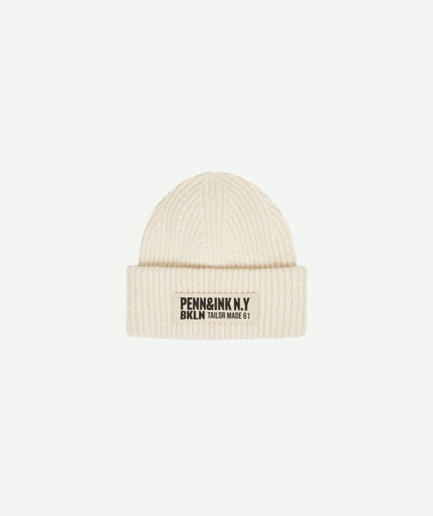 Beanie Cream Penn&Ink muts ecru