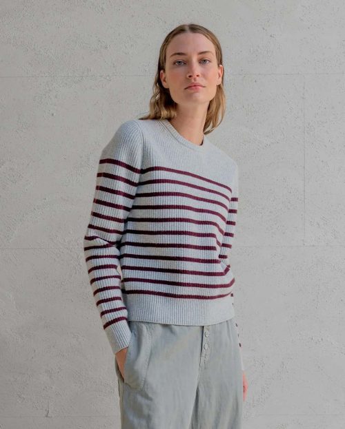 Trui Stripe Aubergine Penn&Ink grijs