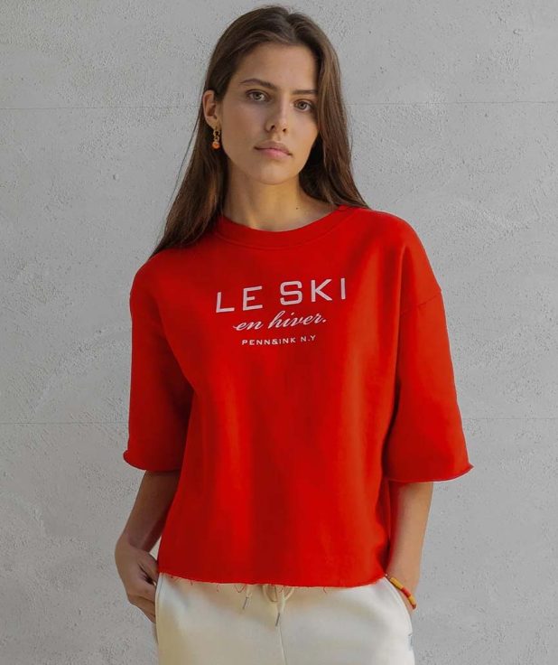Sweater Print Tomato Penn&Ink rood